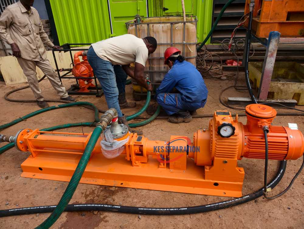 2026.08.05 KES Separaiton provided Centrifuge feed pump operation training service in Gabon